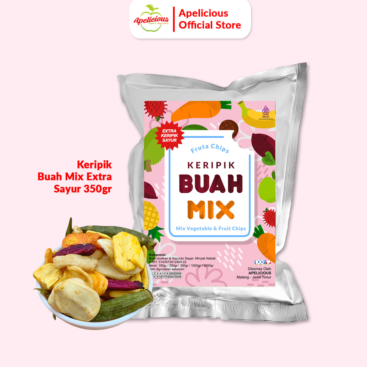 KERIPIK BUAH MIX EXTRA KERIPIK SAYUR 350g / 250g
