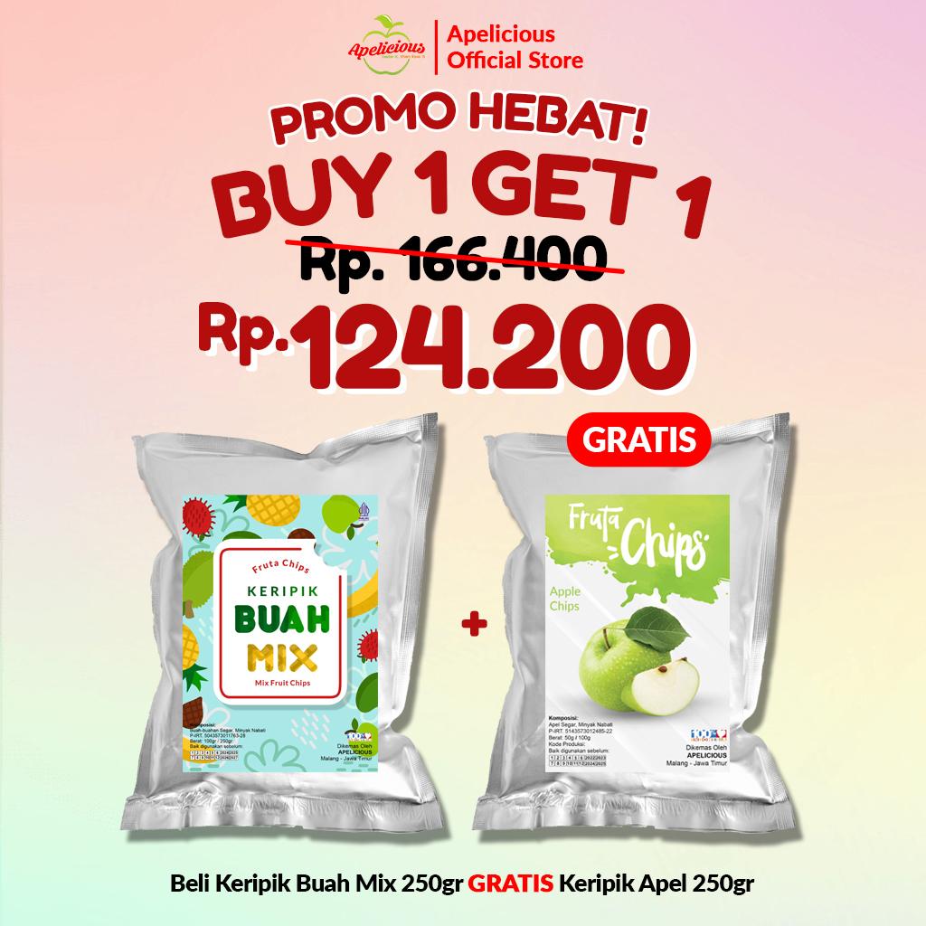 Keripik Sayur Mix Original 250gr / Keripik Buah Mix 250gr + GRATIS Keripik Mix Buah 250gr / GRATIS Keripik Apel 250gr - Food, Manis
