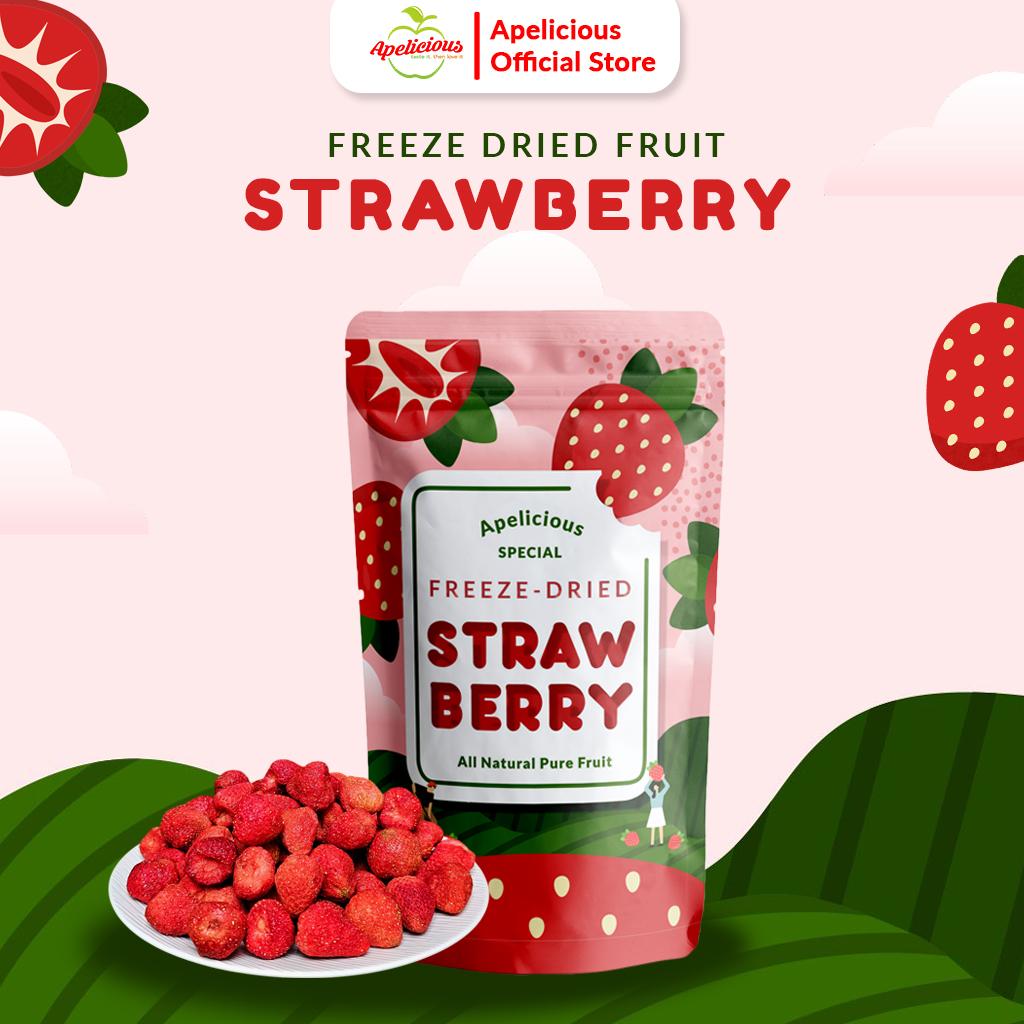 Keripik Buah Strawberry APELICIOUS Kering - FD Strawberry - Food, Snack