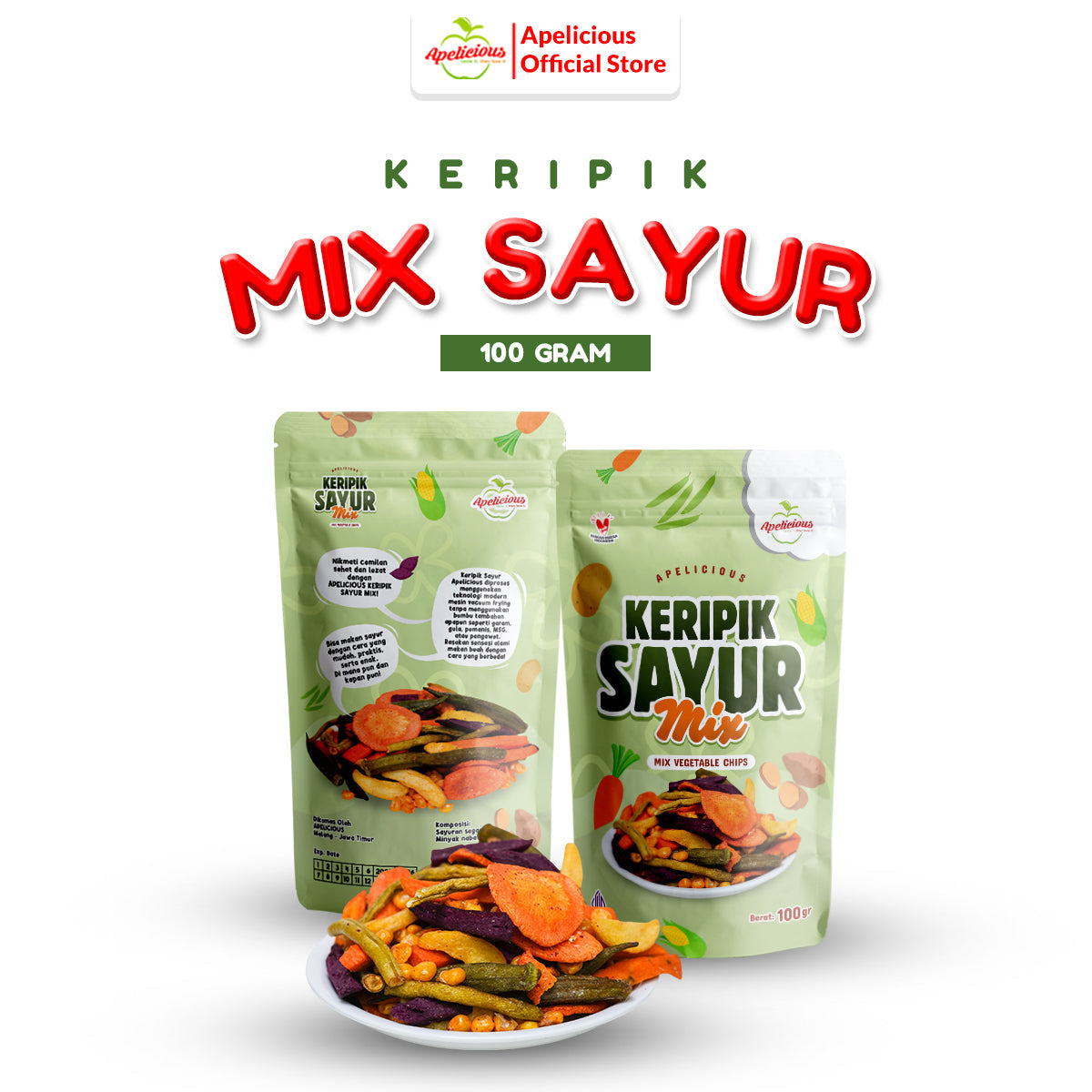 Mix Keripik Sayur Ori 100gr Kemasan Pounch