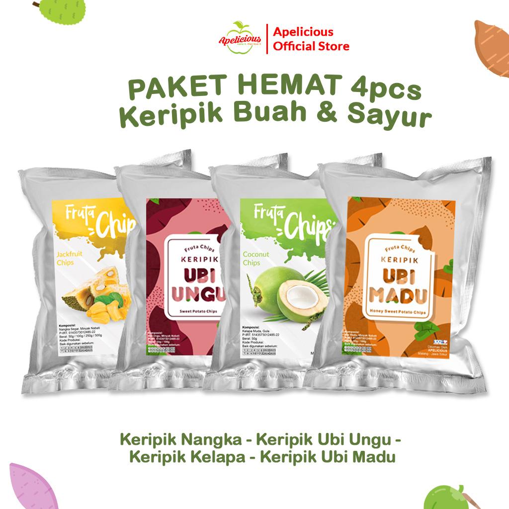 BARU Paket HEMAT Keripik 4pcs (NANGKA, UBI UNGU, KELAPA, UBI MADU)