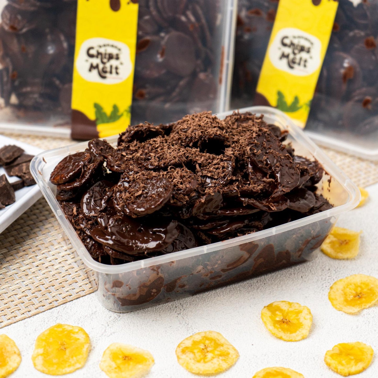 Banana Chips Melt | Keripik Pisang Cokelat Topping Parut