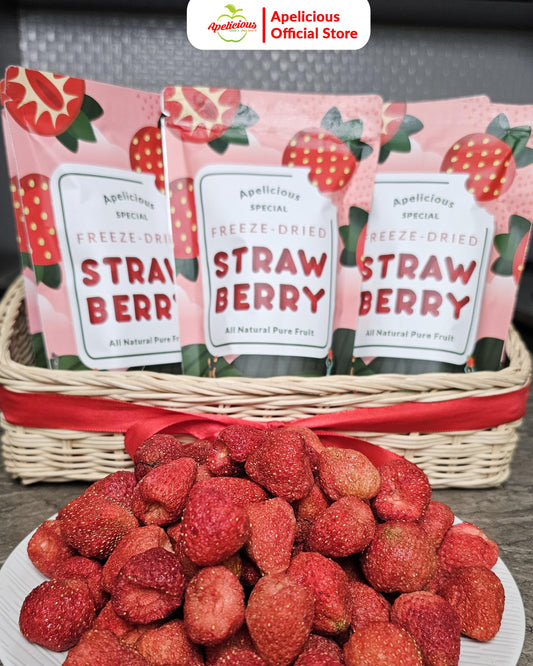 Keripik Buah Strawberry APELICIOUS Kering - FD Strawberry - Food, Snack