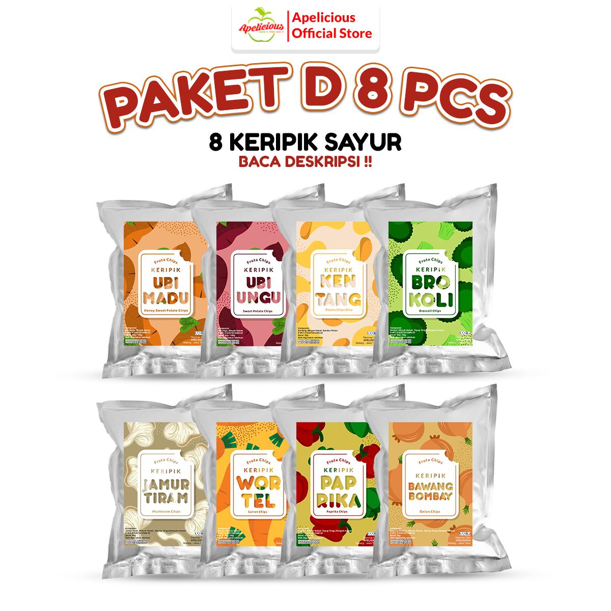 Paket HEMAT 8pcs KERIPIK (Buah, Sayur, KRUPUK Buah) - Kripik, Snack, Food, Makanan