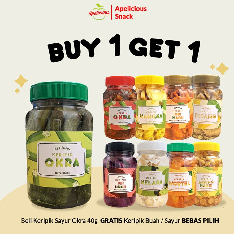 [GRATIS KERIPIK BUAH SAYUR] KERIPIK SAYUR OKRA 40gr Mini Toples