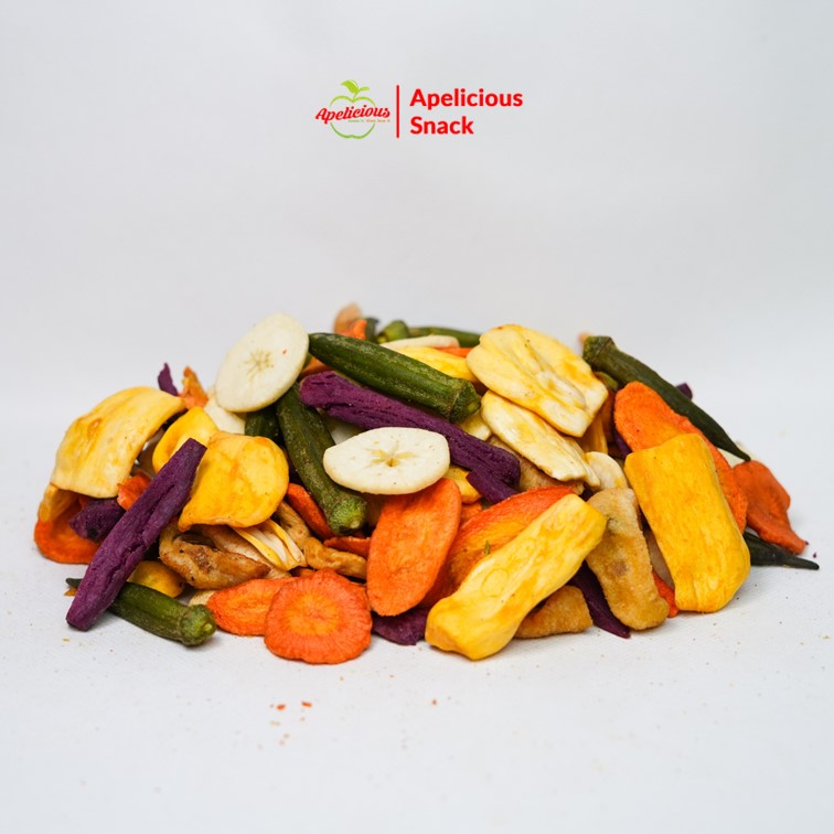 [GRATIS KERIPIK BAWANG PUTIH] MIX KERIPIK SAYUR ORI + MIX KERIPIK BUAH TROPIS