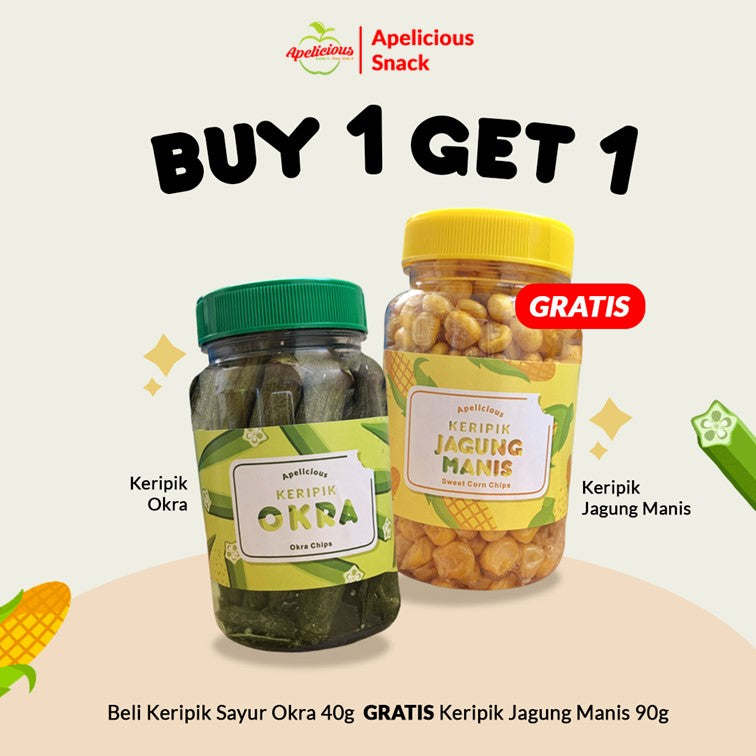 [GRATIS KERIPIK BUAH SAYUR] KERIPIK SAYUR OKRA 40gr Mini Toples