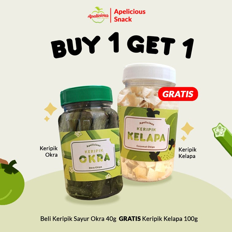 [GRATIS KERIPIK BUAH SAYUR] KERIPIK SAYUR OKRA 40gr Mini Toples