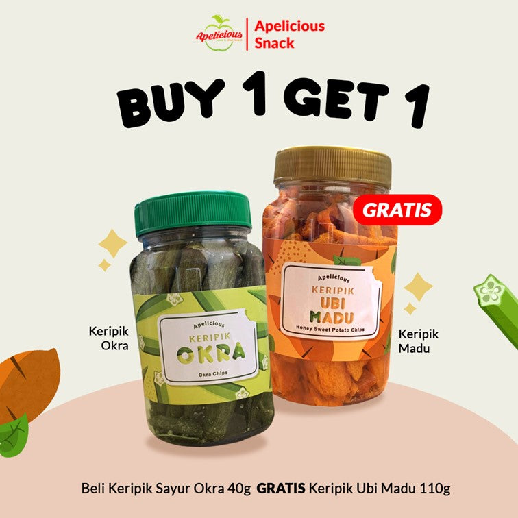 [GRATIS KERIPIK BUAH SAYUR] KERIPIK SAYUR OKRA 40gr Mini Toples