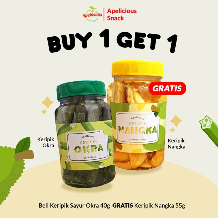 [GRATIS KERIPIK BUAH SAYUR] KERIPIK SAYUR OKRA 40gr Mini Toples