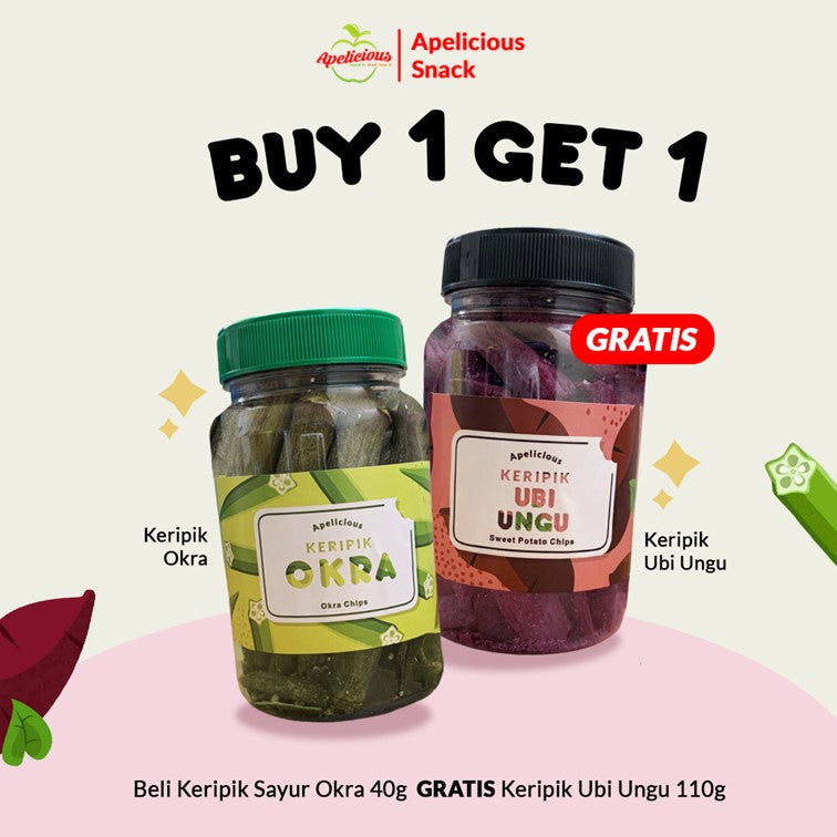 [GRATIS KERIPIK BUAH SAYUR] KERIPIK SAYUR OKRA 40gr Mini Toples