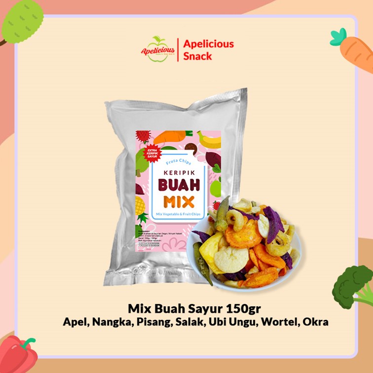 [GRATIS MIX KERIPIK SAYUR TEPUNG CRISPY] MIX KERIPIK SAYUR ORI + MIX KERIPIK BUAH SAYUR