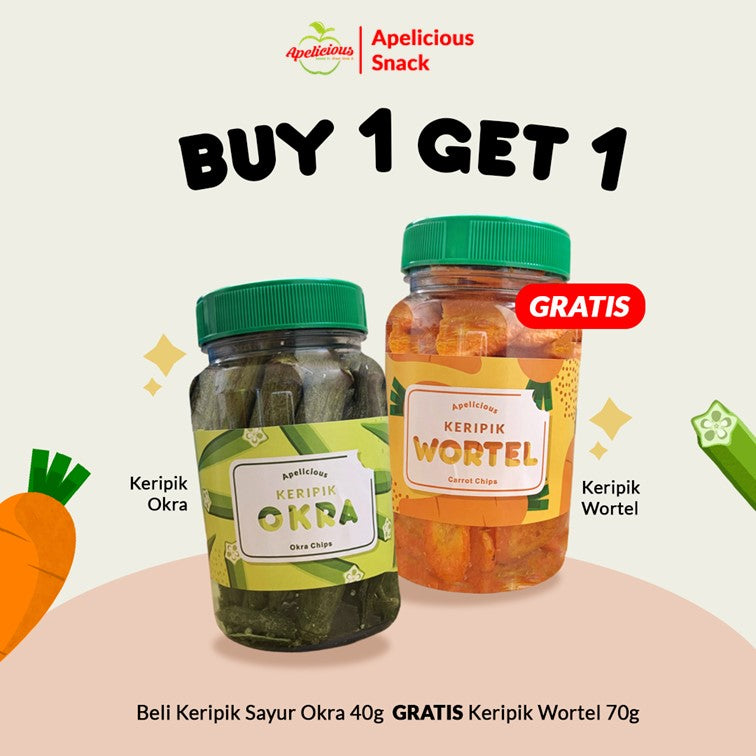 [GRATIS KERIPIK BUAH SAYUR] KERIPIK SAYUR OKRA 40gr Mini Toples