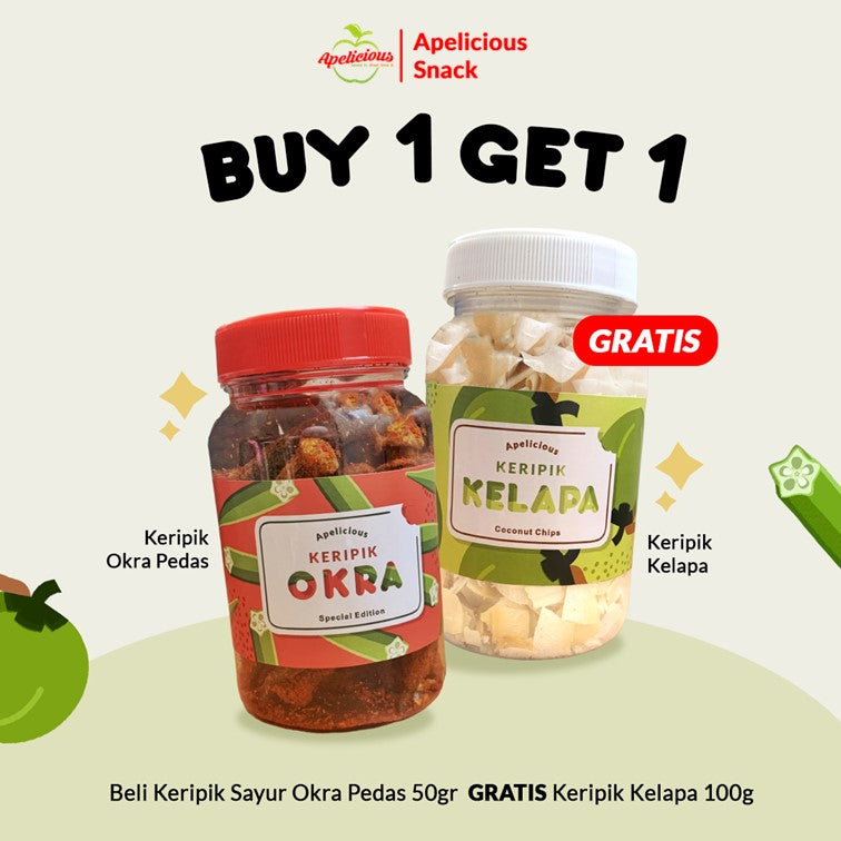 [GRATIS KERIPIK BUAH SAYUR] KERIPIK SAYUR OKRA 40gr Mini Toples