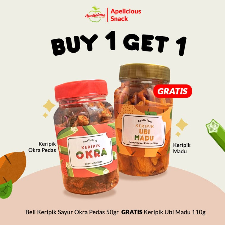 [GRATIS KERIPIK BUAH SAYUR] KERIPIK SAYUR OKRA 40gr Mini Toples