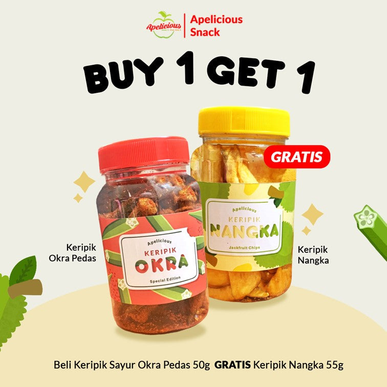 [GRATIS KERIPIK BUAH SAYUR] KERIPIK SAYUR OKRA 40gr Mini Toples