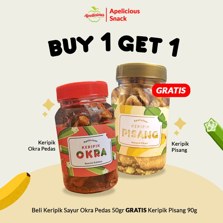 [GRATIS KERIPIK BUAH SAYUR] KERIPIK SAYUR OKRA 40gr Mini Toples