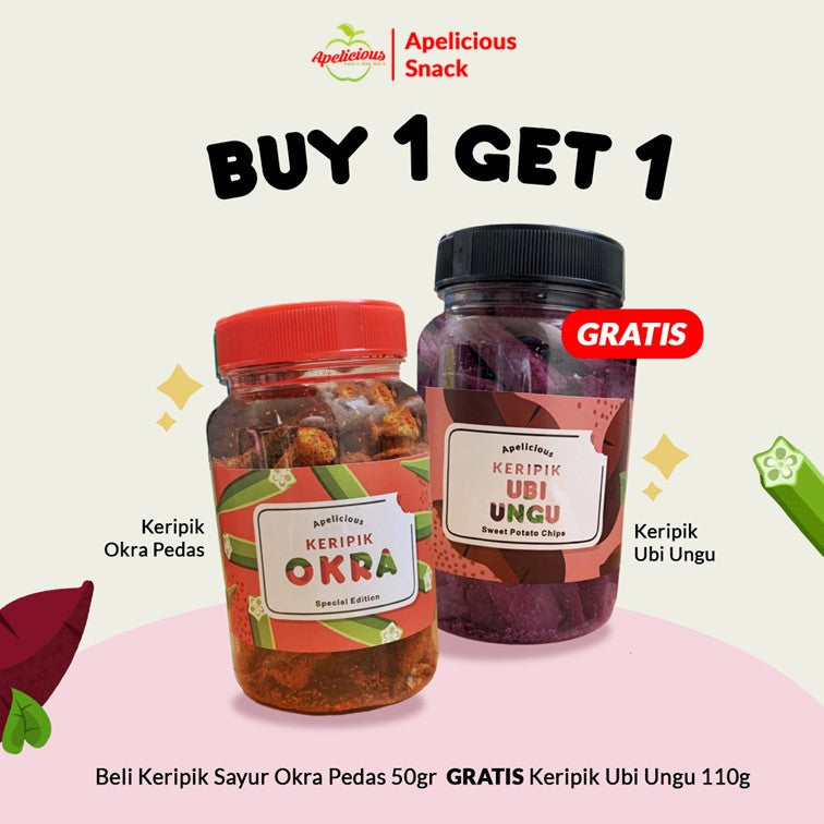 [GRATIS KERIPIK BUAH SAYUR] KERIPIK SAYUR OKRA 40gr Mini Toples