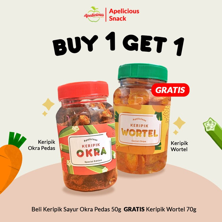 [GRATIS KERIPIK BUAH SAYUR] KERIPIK SAYUR OKRA 40gr Mini Toples