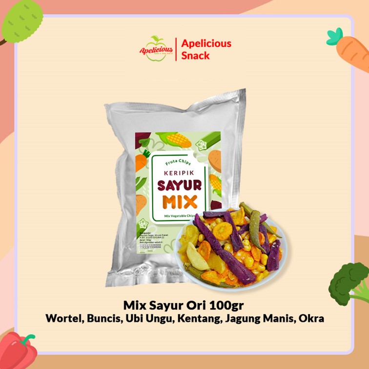 [GRATIS MIX KERIPIK SAYUR TEPUNG CRISPY] MIX KERIPIK SAYUR ORI + MIX KERIPIK BUAH SAYUR