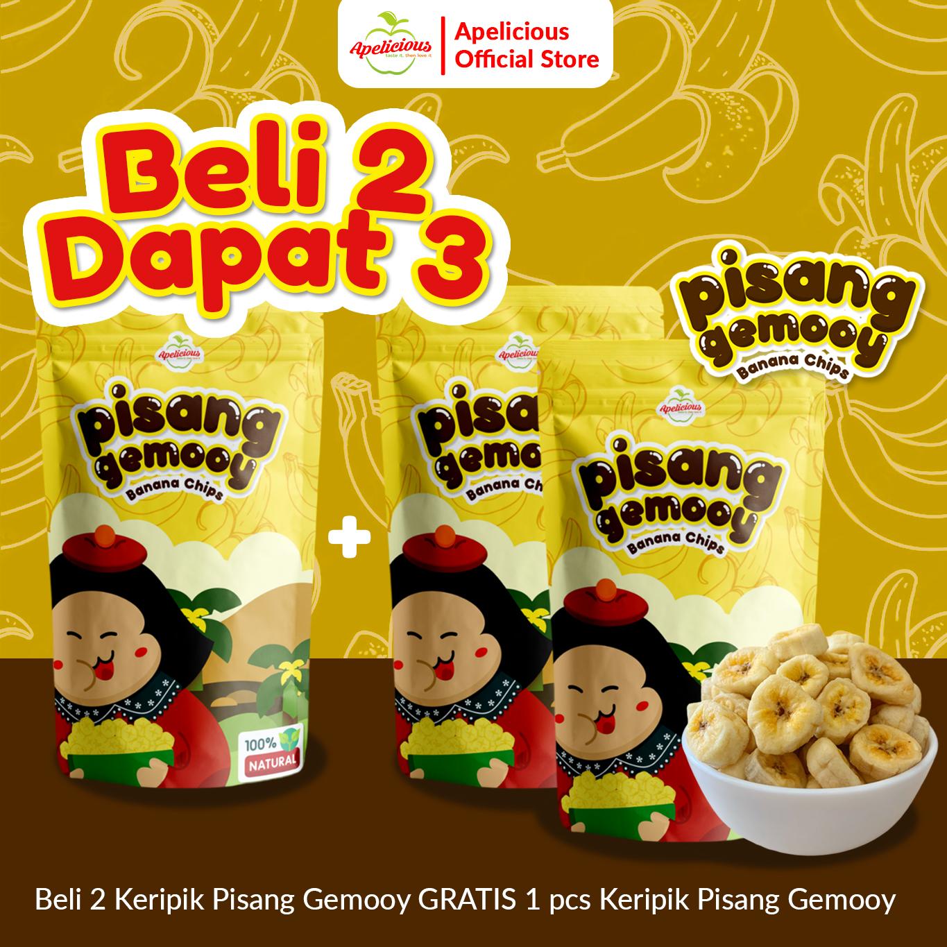 [BELI 2 GRATIS 1] Keripik Pisang Gemooy Crunchy Coklat Lumer 130gr