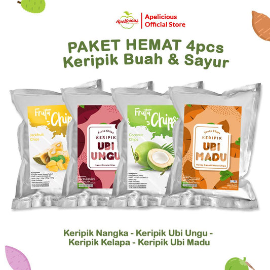 BARU Paket HEMAT Keripik 4pcs (NANGKA, UBI UNGU, KELAPA, UBI MADU)