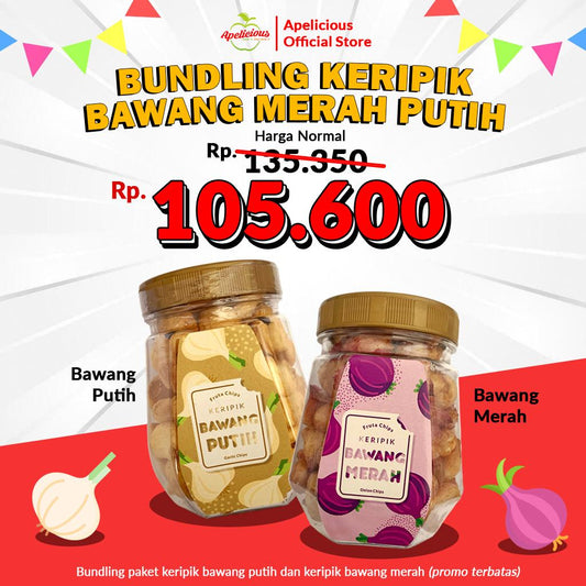 BUNDLING KERIPIK BAWANG PUTIH + KERIPIK BAWANG MERAH - Food Snack Cemilan